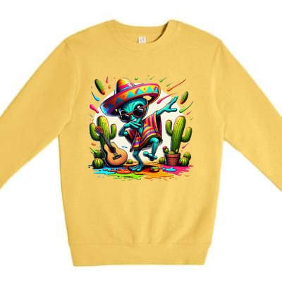 Dabbing Mexican Alienponcho Cinco De Mayo LetS Fiesta Premium Crewneck Sweatshirt