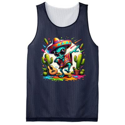 Dabbing Mexican Alienponcho Cinco De Mayo LetS Fiesta Mesh Reversible Basketball Jersey Tank