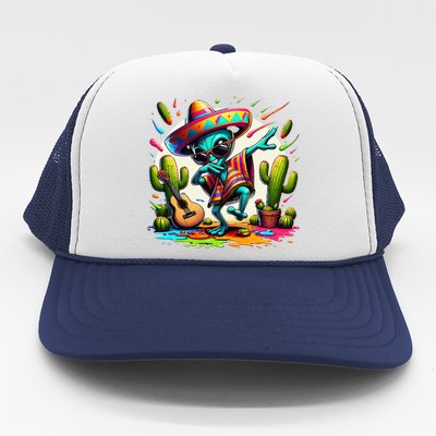 Dabbing Mexican Alienponcho Cinco De Mayo LetS Fiesta Trucker Hat