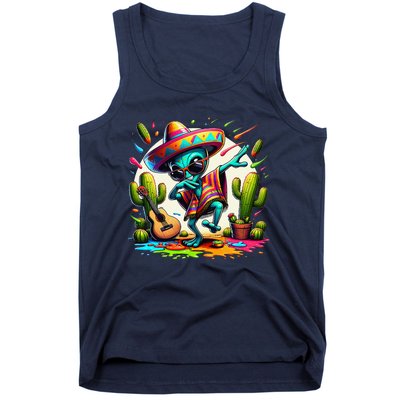 Dabbing Mexican Alienponcho Cinco De Mayo LetS Fiesta Tank Top