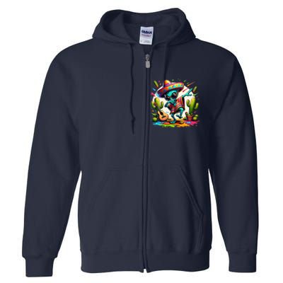 Dabbing Mexican Alienponcho Cinco De Mayo LetS Fiesta Full Zip Hoodie