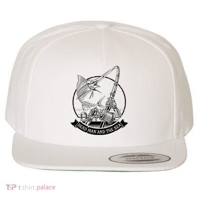 Dead Man And The Sea Dead Fish Skeleton Wool Snapback Cap