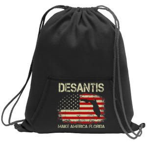 DeSantis Make America Florida US Flag Sweatshirt Cinch Pack Bag