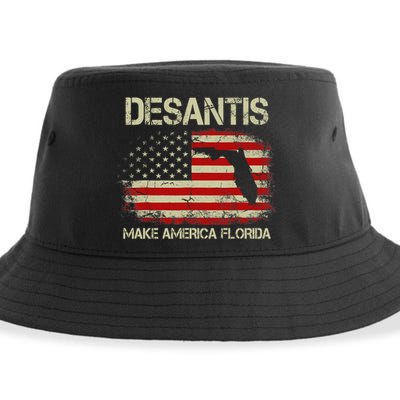 DeSantis Make America Florida US Flag Sustainable Bucket Hat