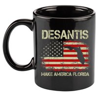 DeSantis Make America Florida US Flag 11oz C Handle Ceramic Mug