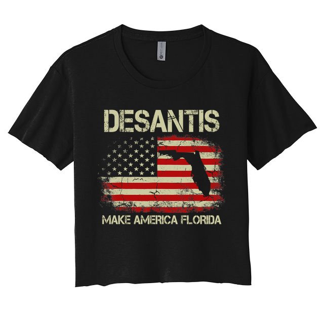 DeSantis Make America Florida US Flag Crop Top
