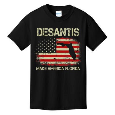 DeSantis Make America Florida US Flag Kids T-Shirt