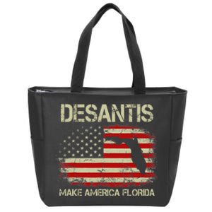 DeSantis Make America Florida US Flag Zip Tote Bag