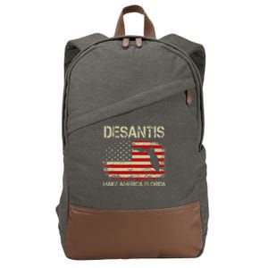 DeSantis Make America Florida US Flag Cotton Canvas Backpack