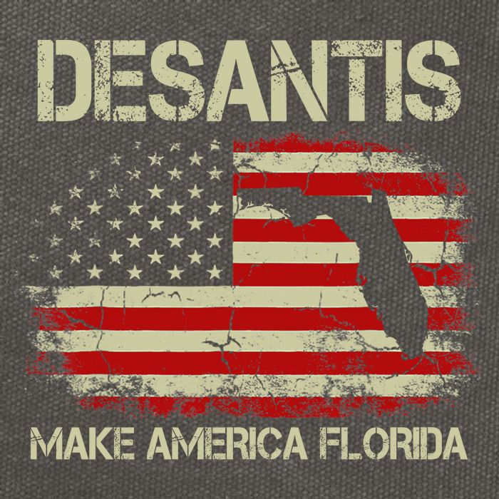 DeSantis Make America Florida US Flag Cotton Canvas Backpack