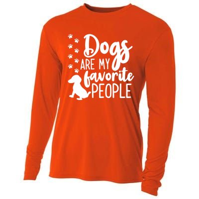 Dog Mom And Dad Gift Cute Dogs Are My Favorite People Cute Gift Cooling Performance Long Sleeve Crew