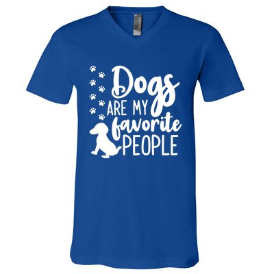 Dog Mom And Dad Gift Cute Dogs Are My Favorite People Cute Gift V-Neck T-Shirt