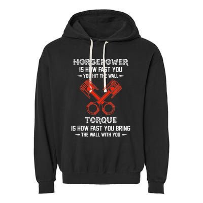 Diesel Mechanics Auto Mechanic Say It With Horse Power Garment-Dyed Fleece Hoodie