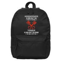 Diesel Mechanics Auto Mechanic Say It With Horse Power 16 in Basic Backpack