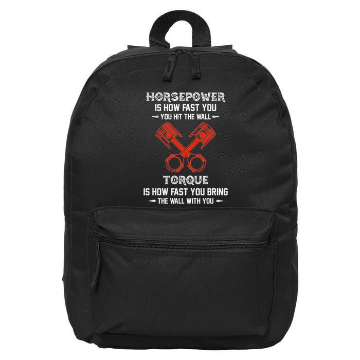 Diesel Mechanics Auto Mechanic Say It With Horse Power 16 in Basic Backpack