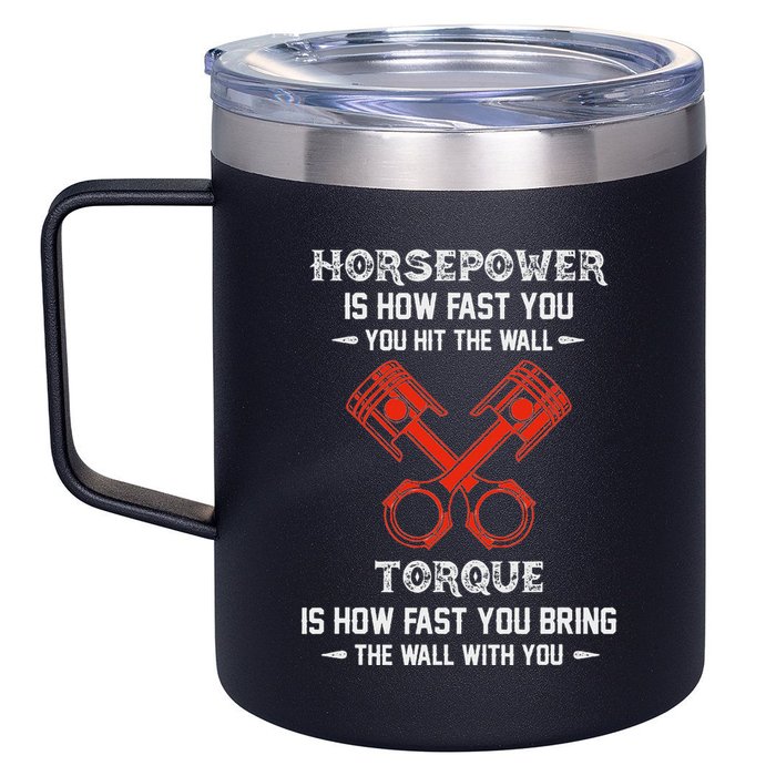 Diesel Mechanics Auto Mechanic Say It With Horse Power 12oz Stainless Steel Coffee Mug