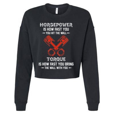Diesel Mechanics Auto Mechanic Say It With Horse Power Cropped Pullover Crew