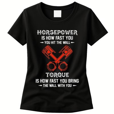 Diesel Mechanics Auto Mechanic Say It With Horse Power Womens T-Shirt