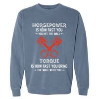 Diesel Mechanics Auto Mechanic Say It With Horse Power Garment-Dyed Sweatshirt