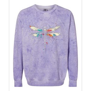 Dragonfly Minimalist And Vibrant Style Birthday Christmas Colorblast Crewneck Sweatshirt