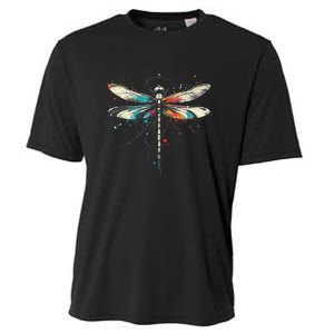 Dragonfly Minimalist And Vibrant Style Birthday Christmas Cooling Performance Crew T-Shirt