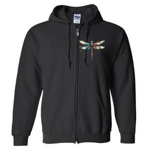 Dragonfly Minimalist And Vibrant Style Birthday Christmas Full Zip Hoodie