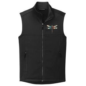 Dragonfly Minimalist And Vibrant Style Birthday Christmas Collective Smooth Fleece Vest