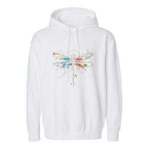 Dragonfly Minimalist And Vibrant Style Birthday Christmas Garment-Dyed Fleece Hoodie