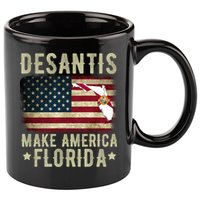 DeSantis Make America Florida US Flag 11oz C Handle Ceramic Mug