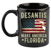DeSantis Make America Florida US Flag 11oz C Handle Ceramic Mug
