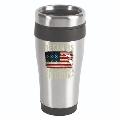 DeSantis Make America Florida US Flag 16oz Travel Tumbler