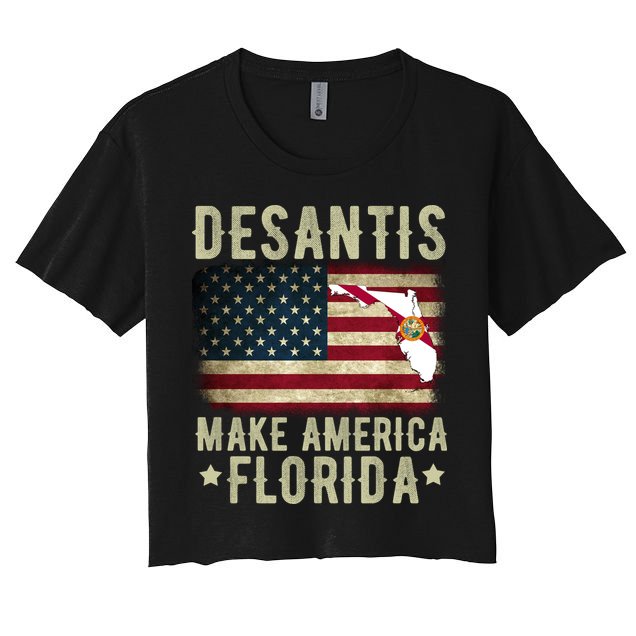 DeSantis Make America Florida US Flag Crop Top