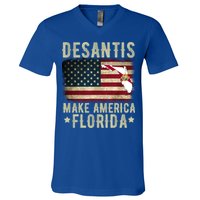 DeSantis Make America Florida US Flag V-Neck T-Shirt