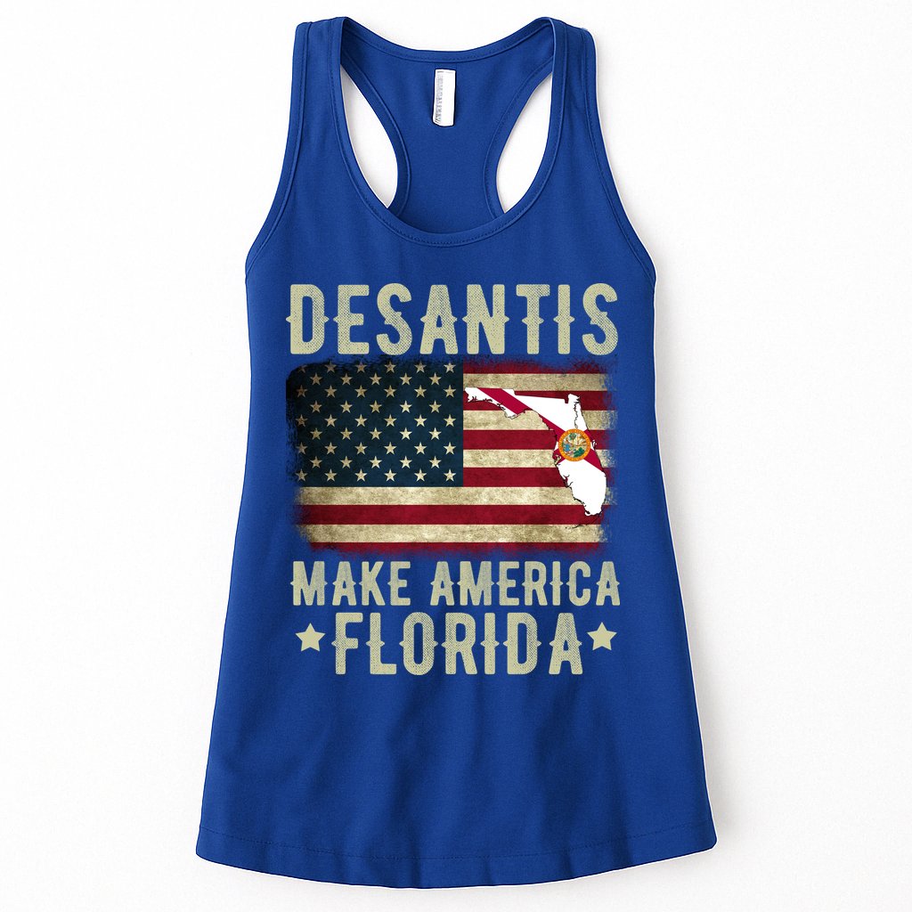DeSantis Make America Florida US Flag Womens Tank Top
