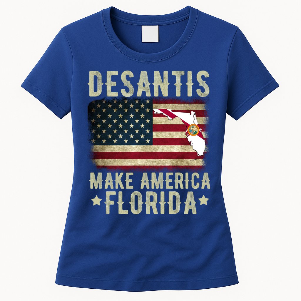DeSantis Make America Florida US Flag Womens T-Shirt