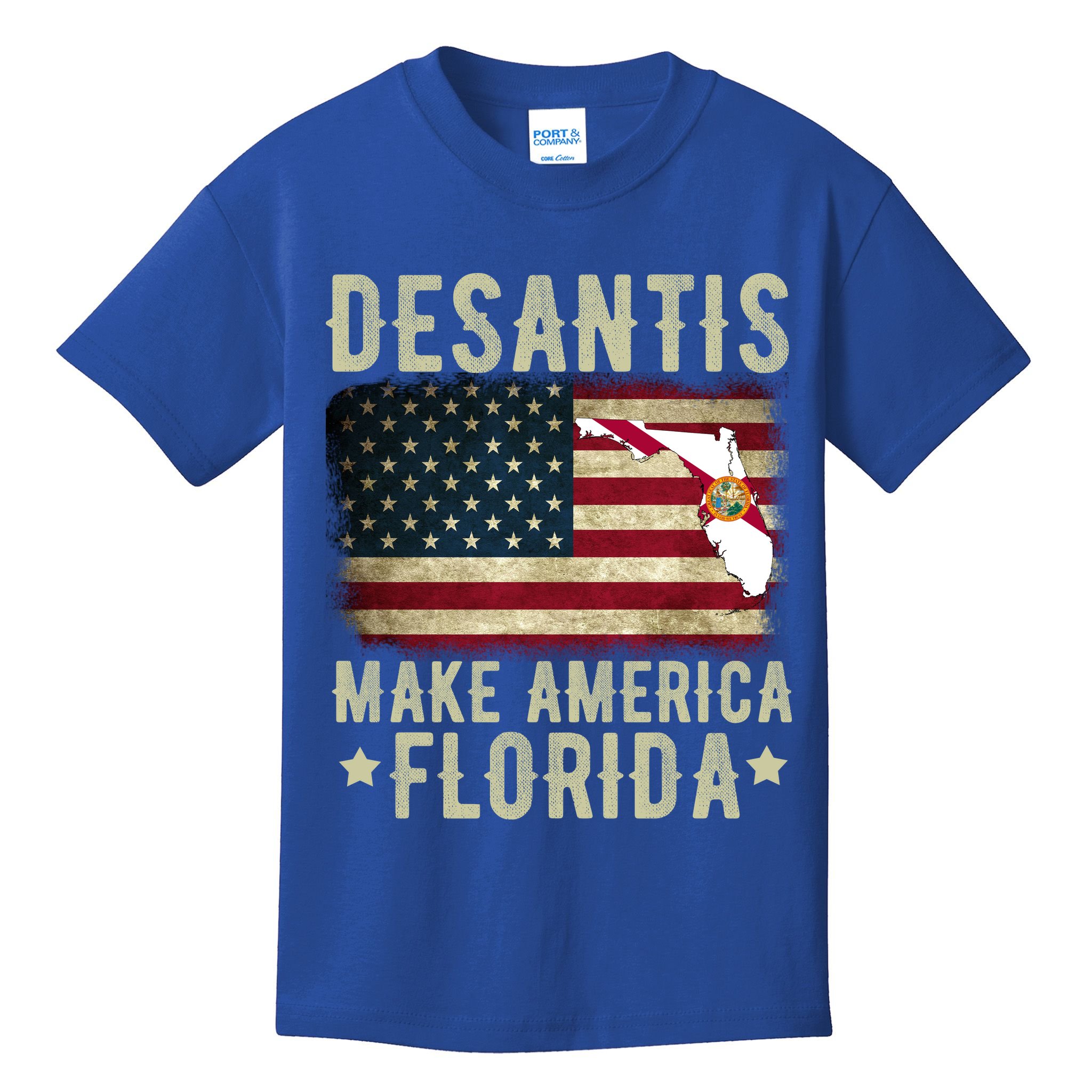 DeSantis Make America Florida US Flag Kids T-Shirt