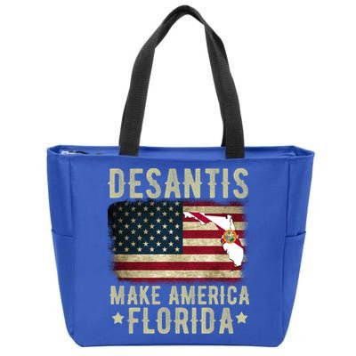 DeSantis Make America Florida US Flag Zip Tote Bag