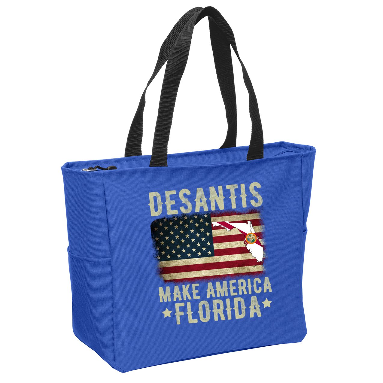 DeSantis Make America Florida US Flag Zip Tote Bag