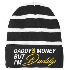 Daddy’$ Money But I’M Daddy Striped Beanie with Solid Band