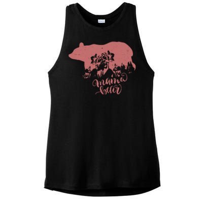 Distressed Mama Bear Ladies PosiCharge Tri-Blend Wicking Tank