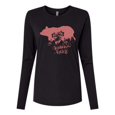 Distressed Mama Bear Womens Cotton Relaxed Long Sleeve T-Shirt