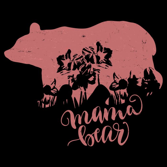 Distressed Mama Bear Flat Bill Trucker Hat