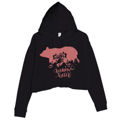 Distressed Mama Bear Crop Fleece Hoodie