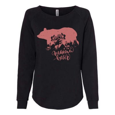 Distressed Mama Bear Womens California Wash Sweatshirt