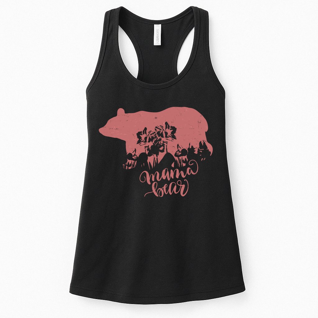 Distressed Mama Bear Womens Tank Top