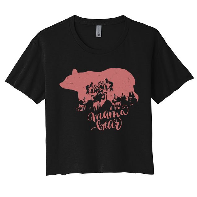 Distressed Mama Bear Crop Top