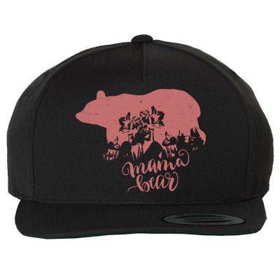 Distressed Mama Bear Wool Snapback Cap