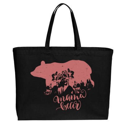 Distressed Mama Bear Cotton Canvas Jumbo Tote