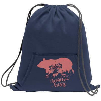 Distressed Mama Bear Sweatshirt Cinch Pack Bag