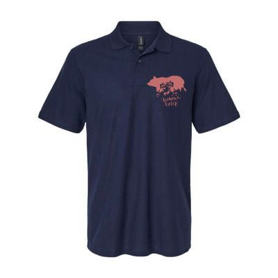 Distressed Mama Bear Softstyle Adult Sport Polo